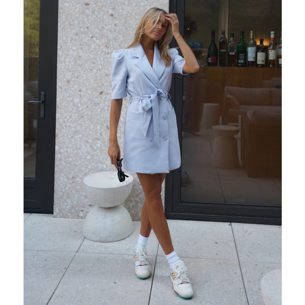 yllw the label Randy Puff Sleeve Blazer Dress - Periwinkle